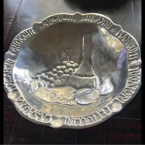 12 1/2” PEWTER PASTA BOWL 2 3/4" high